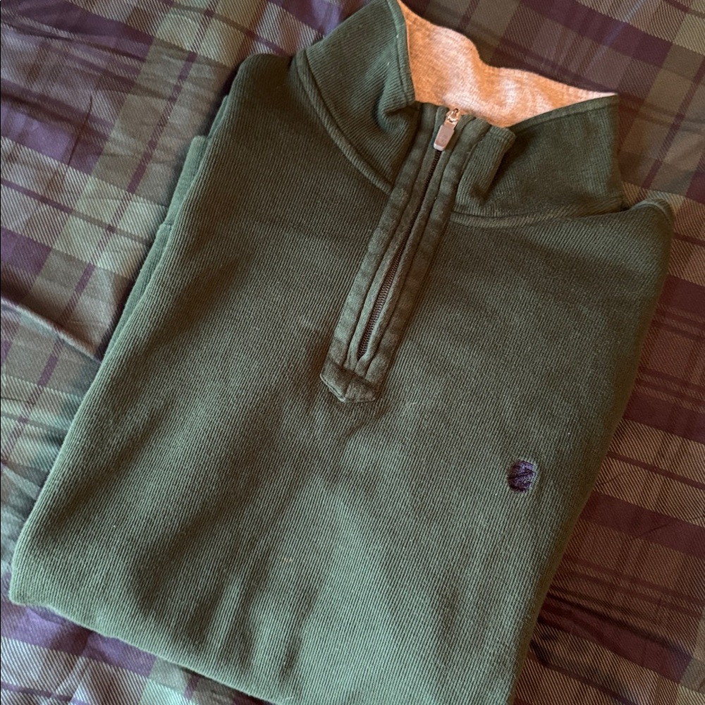 Izod Men's Forest Green Half-Zip Pullover Sweater,XL